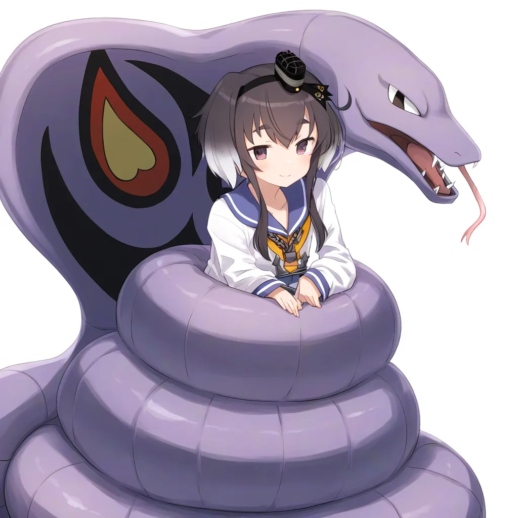 Anime illustration of a giant centipede monster on Craiyon